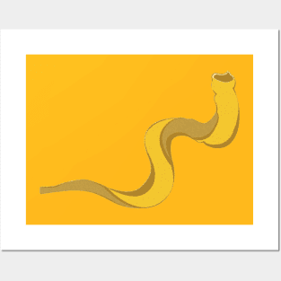 Jewish shofar yellow gold Posters and Art